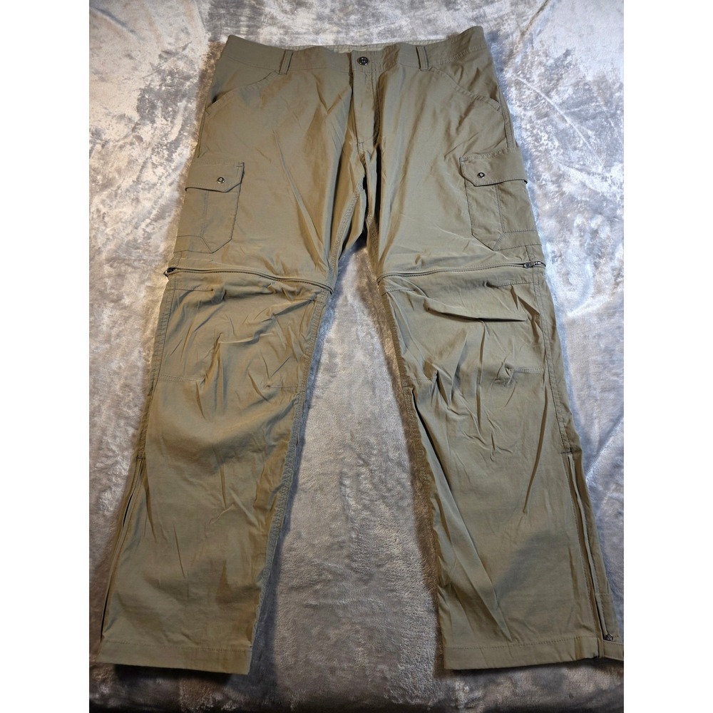 Kuhl Renegade Convertible Stealth Pants Mens 40x30 Khaki Green Hiking Cargo‎